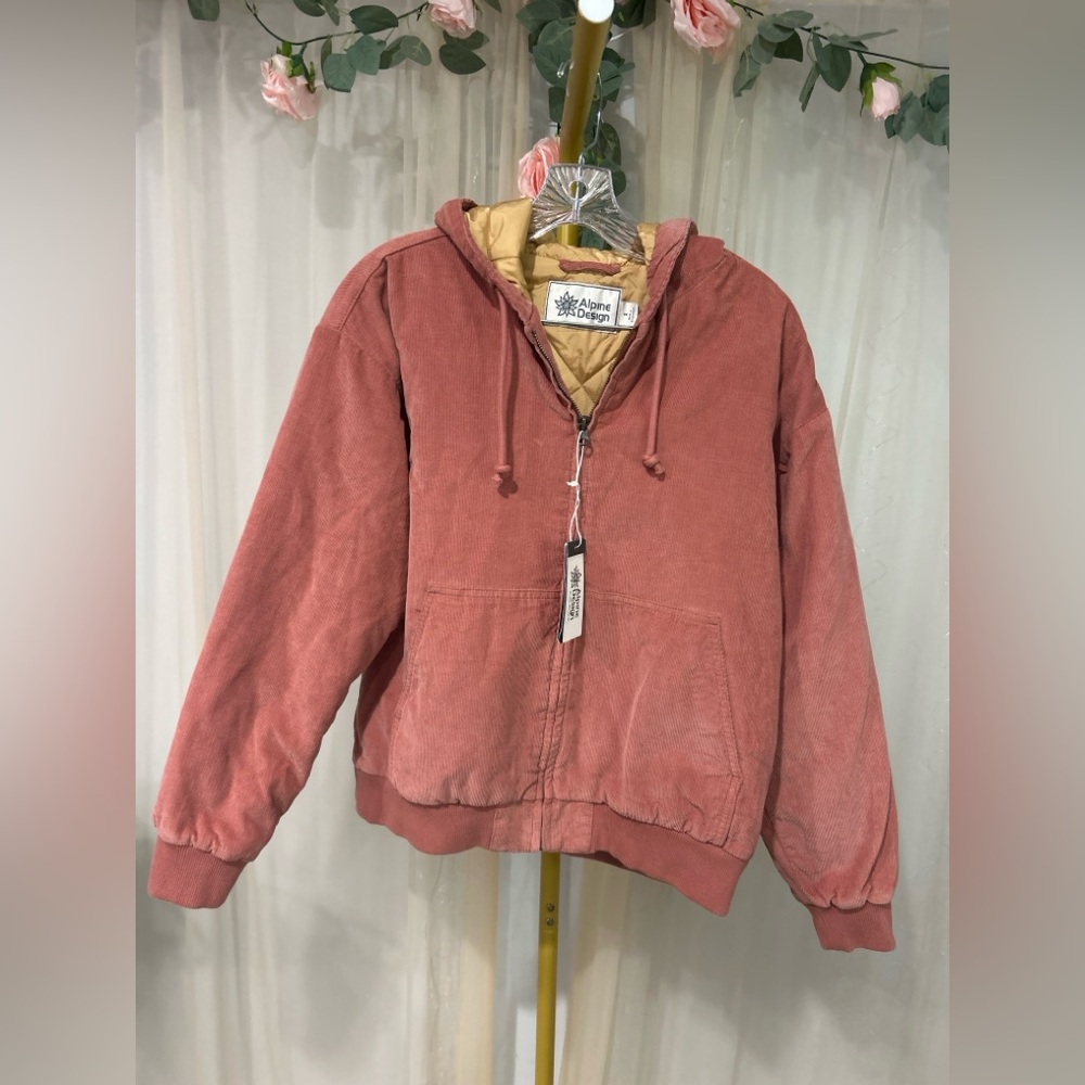 Alpine Design Corduroy Quilted Hooded Jacket Sedona Clay Small NWT